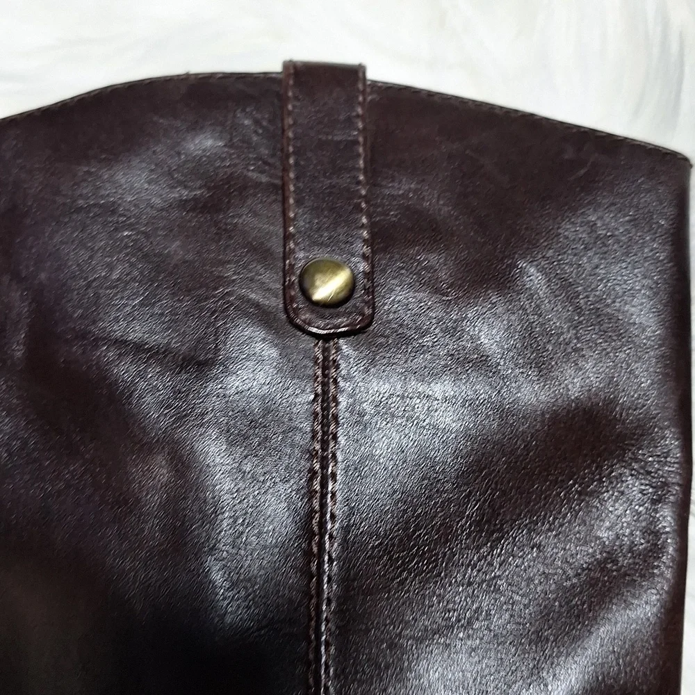 NWT Elegant Brown Leather INC Knee-High Boots 6M Riding Boots